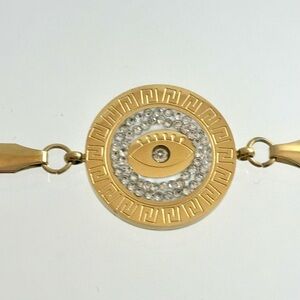 Gold and Silver tone Evil  Eye Pendant Bracelet